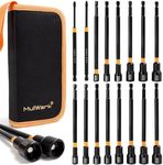 MulWark 16 Piece Magnetic Nut Driver Set, Impact drill socket adapter, SAE, and Metric Nut Driver Set Includes Magnetic Bit Holder, Quick Release Extension with Storage Bag