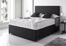 Sleep Factory Black Plush Memory Divan Bed Set with Pocket Sprung Mattress and Matching Headboard (6FT Super Kingsize)