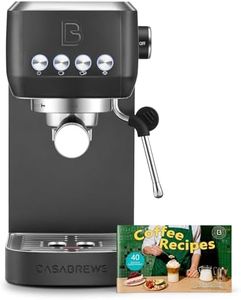 CASABREWS Espresso Machine 20 Bar, Professional Espresso Coffee Machine with Steam Milk Frother, Coffee Maker Cappuccino Latte Machine with 49oz Removable Water Tank, Black