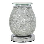 Silver Mosaic Oil Burner, Wax Melter Electric Wax Burner