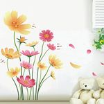 Chrysanthemums Butterflies Dragonflies Garden Wall Decal PVC Home Sticker House Vinyl Paper Decoration Wallpaper Living Room Bedroom Kitchen Art Picture DIY Murals Girls Boys Kids Nursery Baby