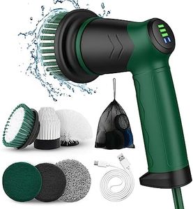 Elektrische reinigungsbürst,Power Cleaning Brush mit 7 austauschbaren Reinigungsköpfen,Spin Scrubber 2 Geschwindigkeiten,Schrubber Für Bade, Fliesenboden und Auto,led Display