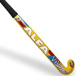 A L F A Viva Composite Hockey Stick with Stick Bag & Free Hollow Ball (Yellow/Low Bow, 37 INCHES)