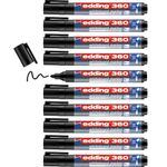 edding 360 whiteboard marker - black - 10 whiteboard pens - round tip 1.5-3 mm - whiteboard pen dry wipe - for whiteboards, flipcharts, pinboards, magnetic and memo boards - sketchnotes - refillable