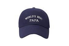 Hccfit World's Best Papa Hats Papa Gift for Dad and Grandpa（Navy）