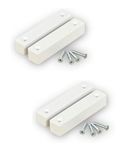 2 Pack of Burglar Alarm Door/Window Contact Detectors - Wired - White - Professional Quality