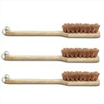 Palmera Coir Dry Brushing Body Brush with Deep Scrubber & Extended Handle |Hard & Firm Bristles for: Removes Dry & Dead Skin|Skin Relaxation (Pack of 3)