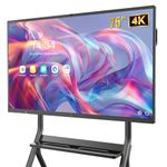 Smart Board,75 Inch Interactive Whiteboard 4K Touchscreen Built in Ultra High Definition Camera Open App Ecosystem, Digital Presentation Electronic Smart WhiteBoard for Classroom Home Office