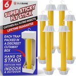 Fly Stick Sticky Fly Traps for Indoors and Outdoor 6pk. Non-Toxic Bait Free. Trap All Flies. Sticky Fly Traps for Indoors Outdoor Fly Catchers for Inside Home Bug Sticky Traps for Bugs Fly Sticky Trap