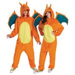 Disguise unisex-adult Charizard Costume for Adults, Deluxe Official Pokemon Halloween Costume, As Shown, Medium (38-40)