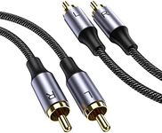 MOSWAG RCA Stereo Cable,2RCA Male to 2RCA Male Stereo Auxiliary Audio Cable Subwoofer Cable 3.28ft/1M, 24K Gold Plated Nylon Braided for Home Theater, Audio, HDTV, Car Stereo, Speakers