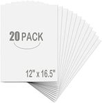 20 Pack White Foam Board 12" x 16.5