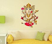 Decals Design 'Shree Ganesh' Wall Decal (PVC Vinyl, 70 cm x 50 cm x 70 cm, Multicolour)