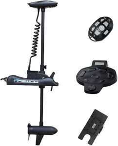 AQUOS Haswing Black Cayman 24V 80lbs 54inch Bow Mount Electric Trolling Motor with Remote, Wireless Foot Control/Quick Release Bracket for Bass Fishing Boats Freshwater and Saltwater Use