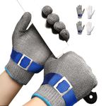 Schwer 2.0 Upgraded Version of Level 9 Cut Resistant Glove Upgraded Cutting Glove Durable Rustproof Reliable Stainless Steel Mesh Metal Wire Glove Latest Material Cutting Glove(Medium, 2 pcs)