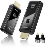 Wireless HDMI Transmitter and Receiver with Adapter 4K, Wireless HDMI Extender 1080P Wireless Kit, Plug & Play, Support 5G/2.4G for Streaming Video and Audio to Monitor from Laptop/Tv Box/PC