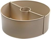 AuldHome Umbrella Planter for Patio Table (Beige/Greige), w/Umbrella Hole, Enamelware Half-Circle Planter Pots