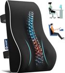 QUTOOL Lumbar Support Pillow for Office Chair Car Memory Foam Back Cushion Back Support Pillow Chair Cushions for Computer, Gaming Chair, Work and Home Essentials Mesh Cover Double Adjustable Straps