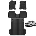 YYCKE Floor Mats & Truck Bed Mat Fit for Ford Maverick 2022 2023 2024 All Weather Protection TPE Car Floor Liners Anti-Slip Automotive Floor Liners & Truck Bed Liner Accessories 1st&2nd Car Mats,Black