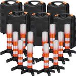 Leumoi 12 Pcs Emergency Road Flares Kit LED Roadside Flares Warning Emergency Lights for Vehicles Flares Emergency Road Safety Alert Emergency Beacon with Magnetic Bases Detachable Stands Storage