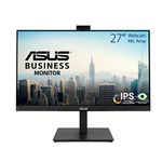 ASUS BE279QSK Video Conferencing Monitor - 27 inch, Full HD, IPS, Frameless, Full HD Webcam, Mic Array, Stereo Speakers, Ergonomic Design, HDMI, Eye Care, Mini-PC Mount Kit, Wall Mountable