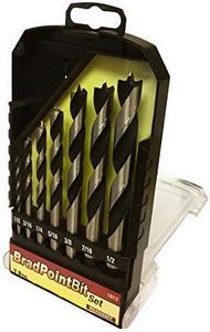 Milescraft 1812 Drill Bit Set, Brad Point, 7-Piece (imperial)