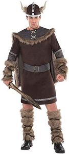 Amscan Viking Warrior Costume, Medium to Large, Brown