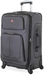 SwissGear Sion Softside Expandable Roller Luggage, Dark Grey, Checked-Medium 25-Inch, Sion Softside Expandable Roller Luggage