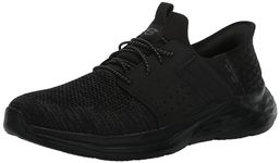 Skechers Men's Garner Newick Hands Free Slip in, Black/Black, 11