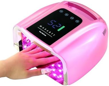 Makartt UV LED Nail Lamp – Fast Curing UV Light with Handle Nail Dryer with 42 Beads 4 Timers Cordless Rechargeable Design LCD Touchscreen & Smart Sensor(Gradient Pink)