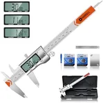 Digital Caliper, HARDELL 6 Inch Measuring Tool with Stainless Steel, Protection Design, Easy Switch from Inch Metric Fraction, Large LCD Screen 150mm for Household/DIY