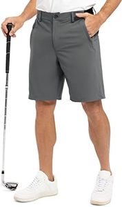 Rdruko Men's Golf Shorts Stretch Dry Fit 9" Lightweight Casual Dress Athletic Shorts with Pockets, Iron Gray, 38