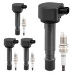 HQPASFY Ignition Coil Pack UF582 & Iridium Spark Plugs Set of 4 Compatible with 2006 2007 2008 2009 2010 2011 Honda Civic 1.8L Replace# GN10324, 5C1637