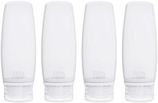 Silicone Travel Bottles for Toiletries TSA Approved Travel Size Containers Set 4 Pack Portable Leak Proof Refillable Cosmetic Squeeze Bottles Shampoo Hair Conditioner Body Lotion Bath Shower Gel