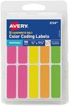 Avery Rectangular Color Coding Labels, 0.5 x 1.75 Inches, Assorted, Removable, Pack of 180 (6724)