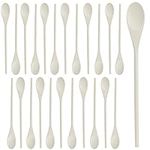 Belle Vous 24 Pack Wooden Cooking Spoon Set - 30cm Unfinished Multipurpose Cookware Utensil Spoons for Cooking, Kitchen, Mixing, Baking, Serving & Stirring, Personalized Engraved Wood Burning