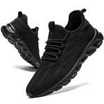 Linenghs Mens Trainers Running Shoes Lightweight Gym Trainers Summer Tennis Sports Shoes Fitness Outdoor Sneakers Black 10