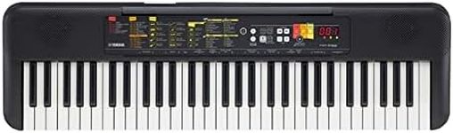 Yamaha PSR-F52 Digital Keyboard,Compact digital keyboard for beginners with 61 keys, 144 instrument voices and 158 accompaniment styles,black,920 mm × 266 mm × 73 mm