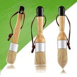 3 PCS Wax Brush Paint Brushes,for Painting or Waxing of Furniture or Other Projects, Natural Bristle Brings Even and Long-lasting Release of Paints