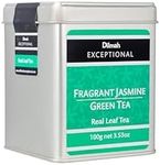 Dilmah Exceptional Fragrant Jasmine Green Tea Loose Leaf Caddy, 100 Grams