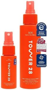 Tower 28 SOS Daily Rescue Facial Spray - Hypochlorous Acid Spray to Help Visibly Calm + Soothe Sensitive Skin - Purifying Face Toner Duo - Full + Travel Size Skin Care Spray (2 Count)