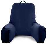 MY ARMOR Backrest Pillow for Bed & Reading Pillow with Support Arms, Soft Back Support Wedge Pillow for Working, Seating & Relaxing in Bed - Navy Blue