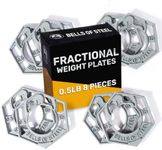 Fractional Weight Plates [Bells of Steel] Cast Iron Micro Weight Plates, Strength Training Plates, Weight Increments for Weightlifting and Powerlifting, 0.5 lb Fractional Plates, Set of 8