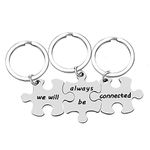 3PC Best Friend Friendship Keychain We Will Always Be Connected Keyring Graduation Gift