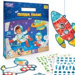 Imagimake Mirror Mosaic : Space | Mess Free Diy Mosaic Craft Kit | 450+ Foil Sticker | Travel Toys For Boys | Birthday Gift For Girls Ages 3,4,5,6,7,8, Transparent