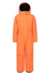 Mountain Warehouse Cloud Kids Snowsuit - Waterproof, Adjustable, One Piece Winter Jumpsuit with Taped Seams & Fleece Lining for Girls & Boys - For Rain, Ski, Winter Bright Orange Kids Size 3-4 Years