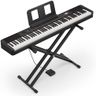 Donner DEP-20 Lite Beginner Digital Piano 88 Key Weighted Full Size Keyboard, Portable Electric Piano Set with Stand, Sustain Pedal, Keyboard Stickers for Beginners Adults