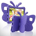 FunnyWin Fire HD 10 Tablet Case Kids,Fire HD 10 2021 Butterfly Case with Kickstand Light EVA Full Boby Drop Protective Rugged Shockproof Kid-Proof Fire HD 10 Kid Tablet Case for Girl Kid Gift(Purple)