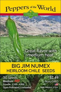 Big Jim NuMex Hatch Green Chile - 30 Seeds from New Mexico - Medium Heat