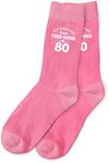 80th Birthday Gift Socks Pink Ankle Present for Women Age 80 Ladies Size 6-9